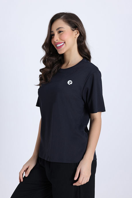 Zivame Knit Poly Loungewear Top - Black Beauty — image 3